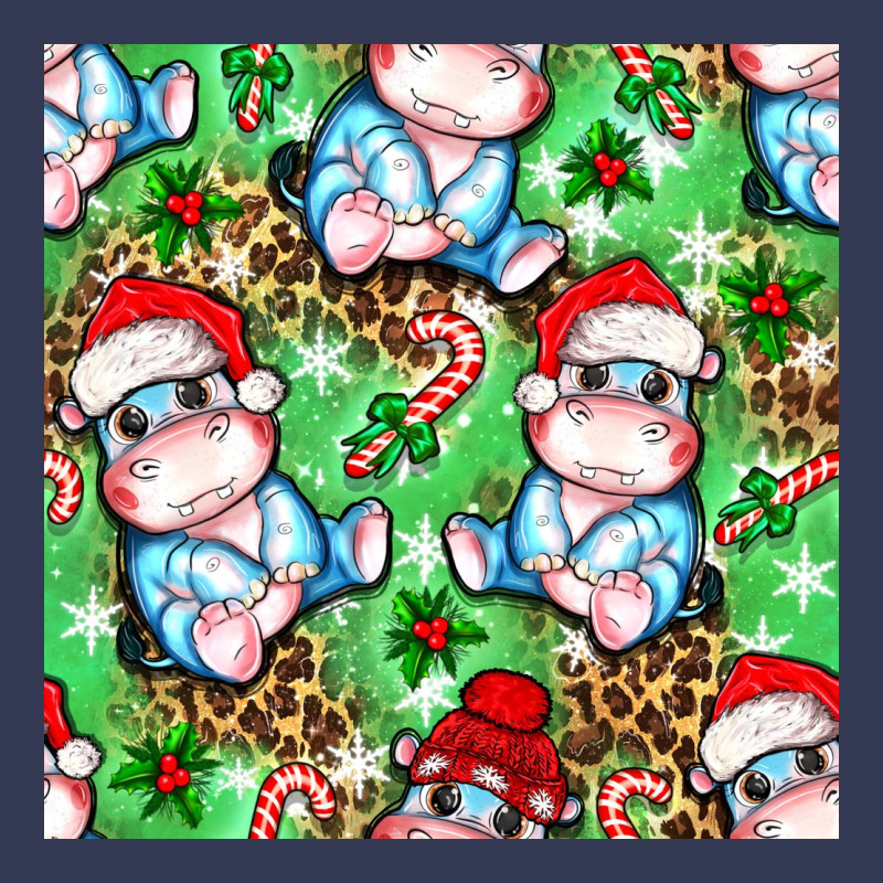 Christmas Cute Hippo Sitting Heavyweight Hoodie by NancyCooperArtShop | Teevron