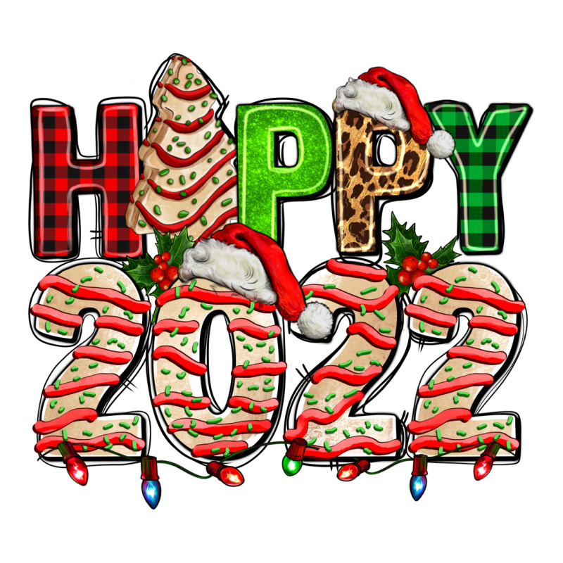 Happy 2022 With Christmas Tree Cake Premium Tee by AdoDesignShop | Teevron