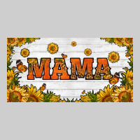 Sunflowers And Butterflies Mama License Plate Premium Tee | Teevron