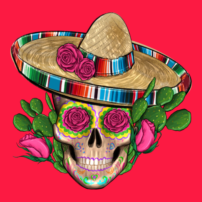 Mexican Skull Sombrero Roses Cactus Serape Zipper Hoodie by Artiststas | Teevron