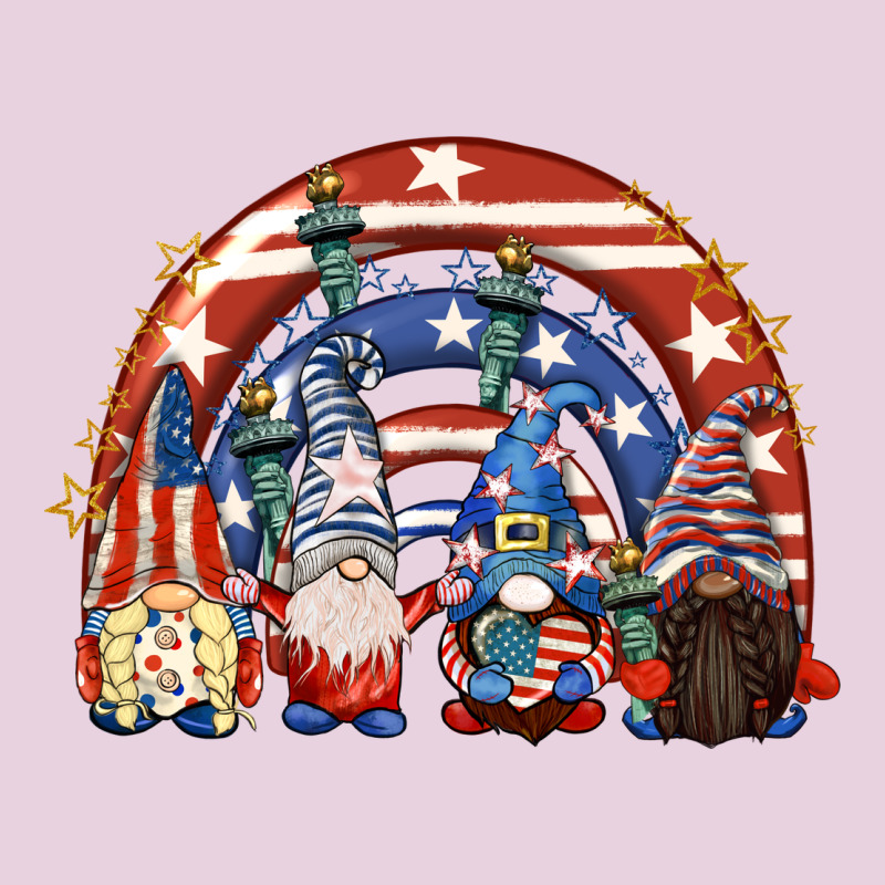 4th Of July Rainbow With Gnomes Ladies Tee by CowGirlArtShop | Teevron