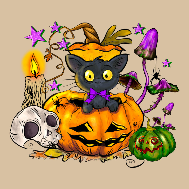 Black Cat Pumpkin Heavyweight Hoodie by NancyCooperArtShop | Teevron