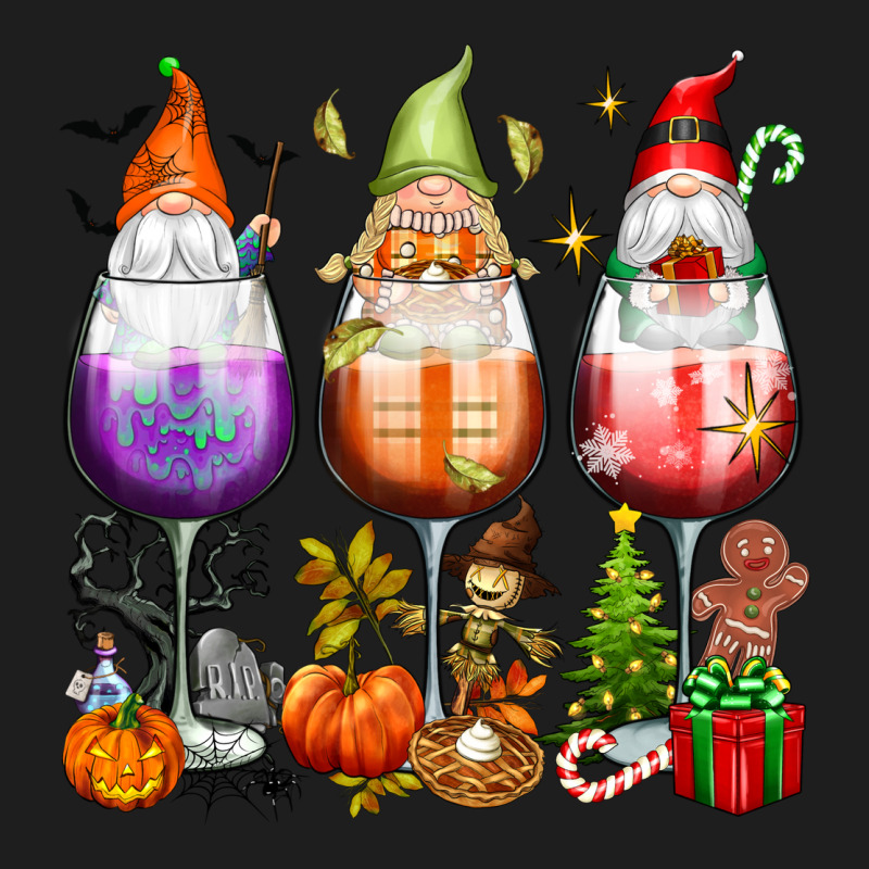 Hallothanksmas Wine Glasses And Gnomes Heavyweight Hoodie by texasbilliewilder | Teevron