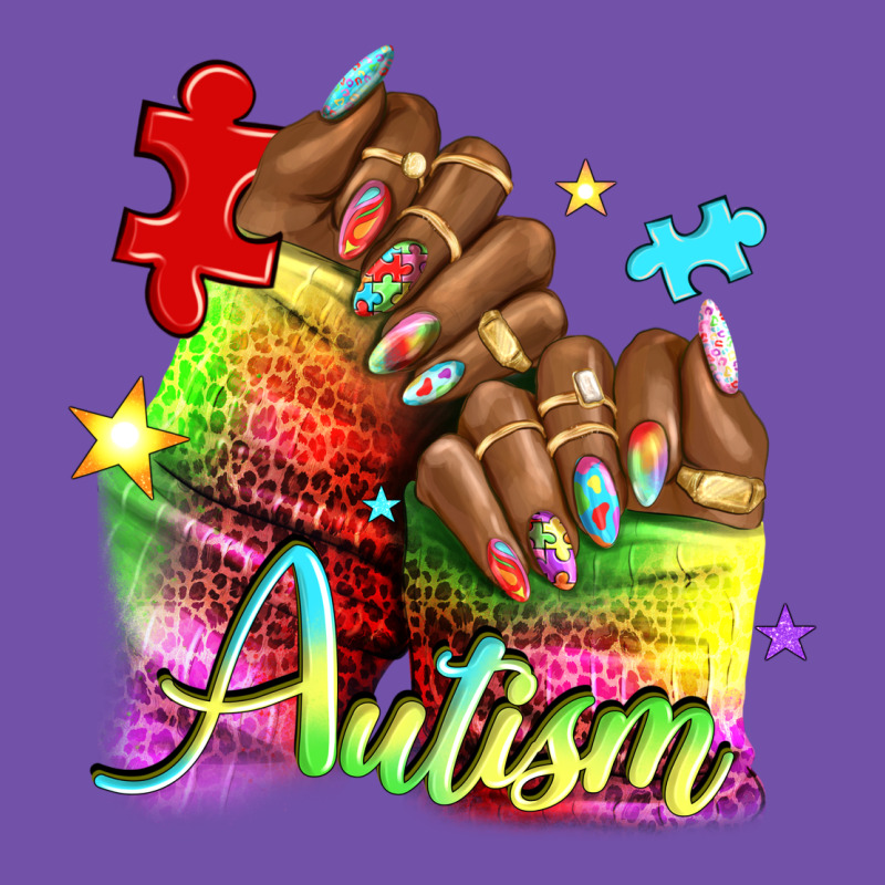 Black Woman Autism Nails Premium Sweatshirt by NancyCooperArtShop | Teevron