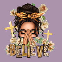 Believe Praying Caucasian Messy Bun Heavyweight Hoodie | Teevron