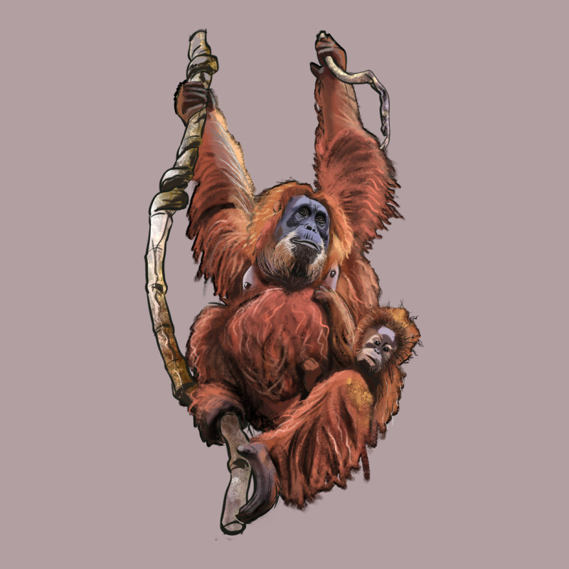 Orangutan And Baby Vintage Hoodie by LillyAllenDesigns | Teevron