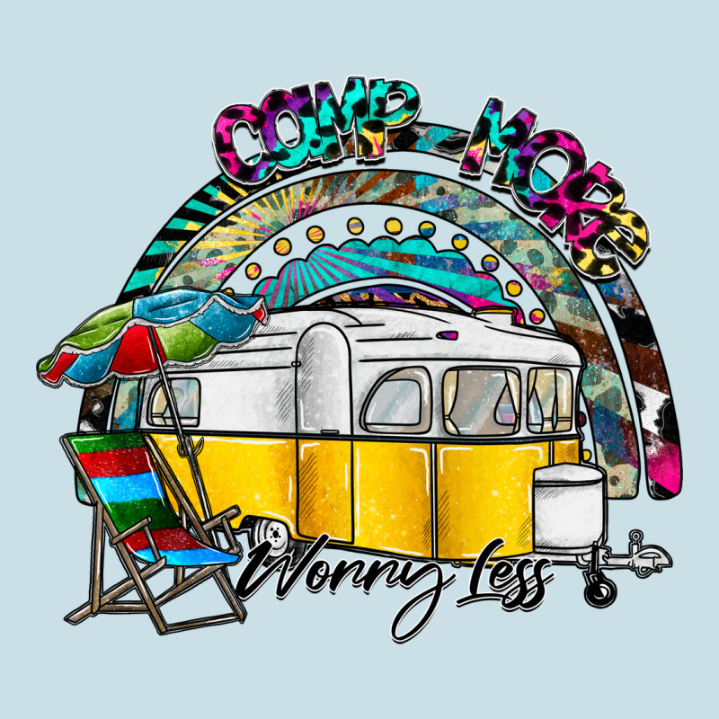 Camp More Worry Less Ladies Tee by SublimationCraftShop | Teevron