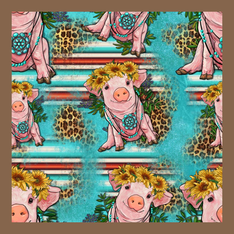Turquoise Baby Pig Seamless Pattern Premium Tee by HRA Design Shop | Teevron