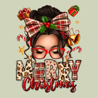 Merry Christmas Messy Bun Heavyweight Hoodie | Teevron
