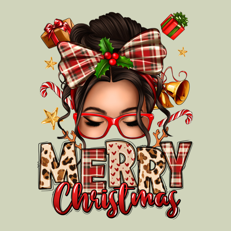 Merry Christmas Messy Bun Heavyweight Hoodie by texasbilliewilder | Teevron