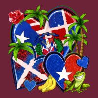 Puerto Rico With Dominican Republic Hearts Long Sleeve Tee | Teevron