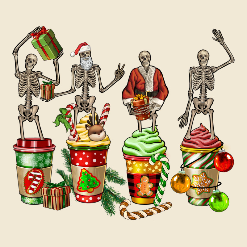 Christmas Skeleton Coffee Cups Premium Tee by FaDigitalArtStudio | Teevron