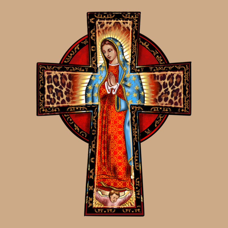 Lady Of Guadalupe Leopard Cross Vintage Hoodie by BarkalooDesign | Teevron