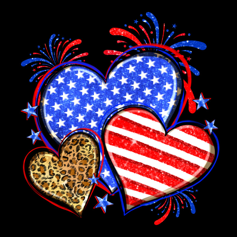 American Flag Leopard Hearts Ladies Tee by Neo Western | Teevron