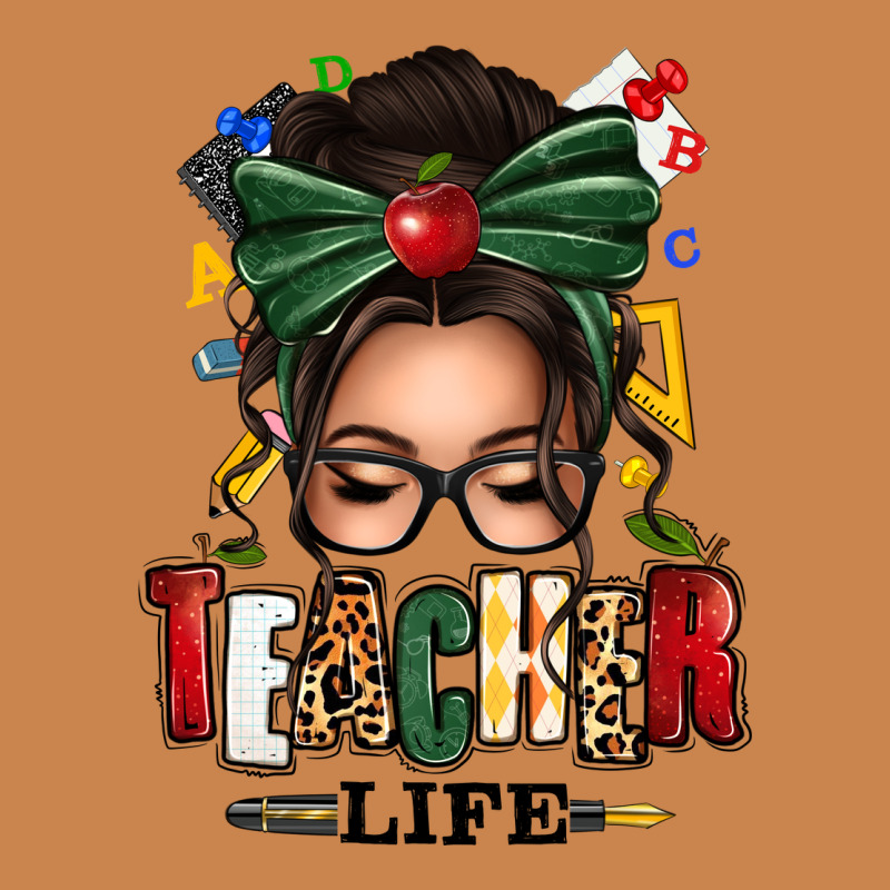 Teacher Life Afro Messy Bun Heavyweight Hoodie by texasbilliewilder | Teevron