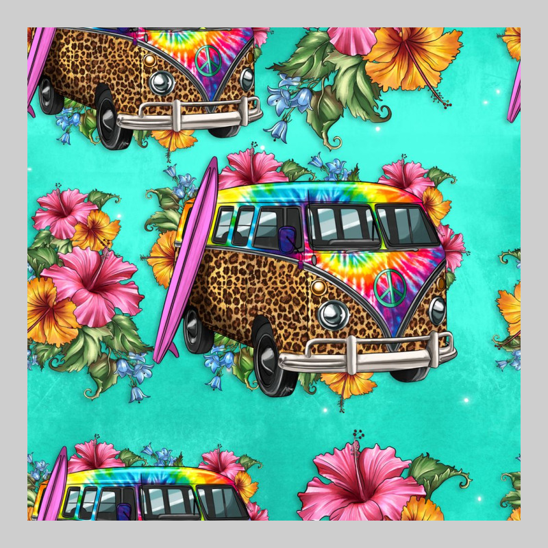 Floral Hippie Truck Seamless Pattern Premium Tee by HRA Design Shop | Teevron