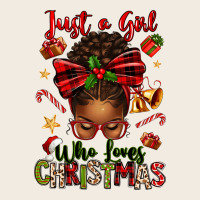Just A Girl Who Loves Christmas Afro Messy Bun Premium Sweatshirt | Teevron