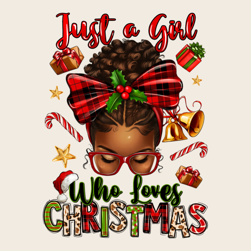 Just A Girl Who Loves Christmas Afro Messy Bun Premium Sweatshirt by texasbilliewilder | Teevron