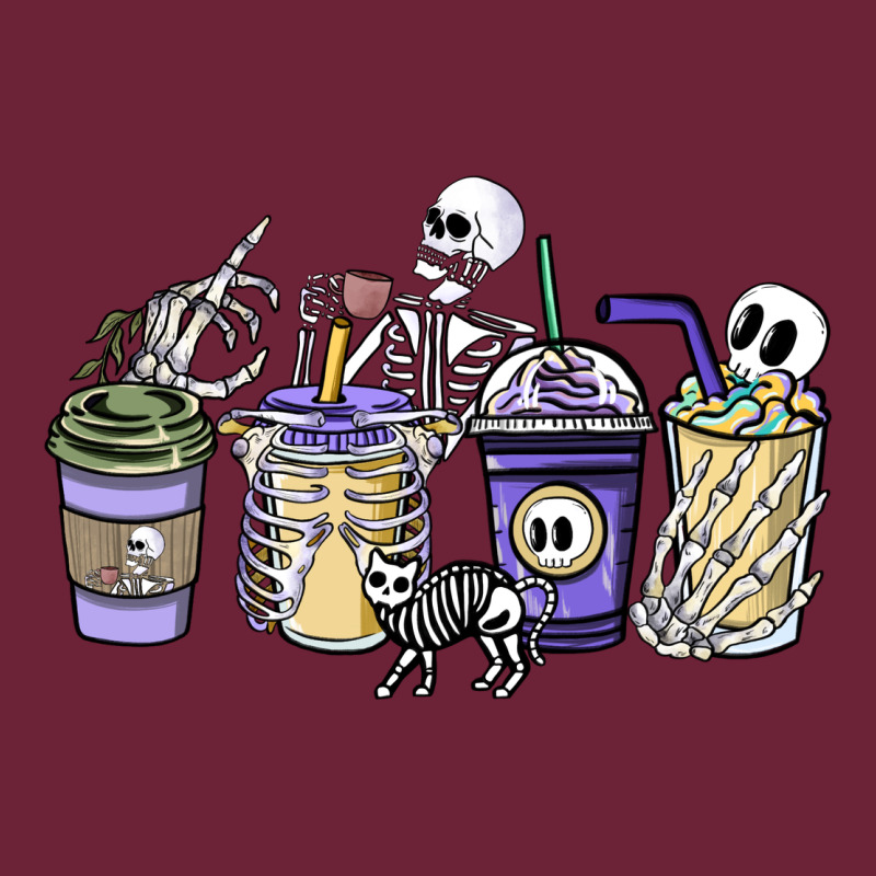 Skeleton Coffee Cups Long Sleeve Tee by NancyCooperArtShop | Teevron