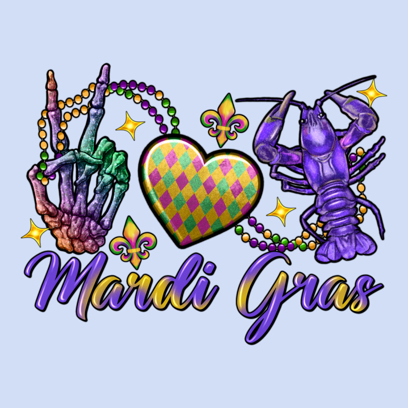 Peace Love Crawfish Mardi Gras Skeleton Hand Urban Hoodie by FaDigitalArtStudio | Teevron