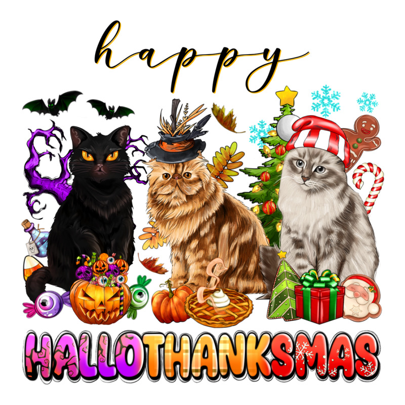 Happy Hallothanksmas Cats Heavyweight Hoodie by texasbilliewilder | Teevron