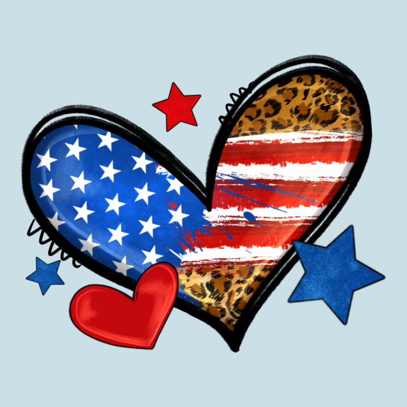 American Flag Heart Leopard Ladies Tee by Neo Western | Teevron