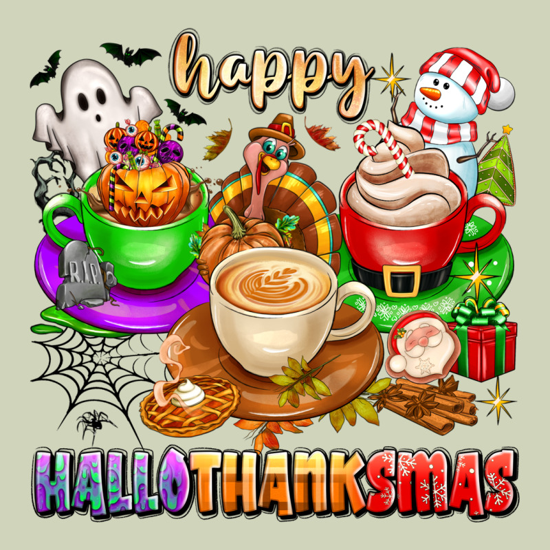 Happy Hallothanksmas Coffee Cups With Ghost Turkey Heavyweight Hoodie by texasbilliewilder | Teevron