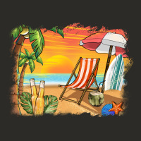 Sunset Beach Background Heavy Core Tee | Teevron