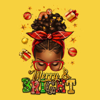 Merry And Bright Christmas Afro Messy Bun Premium Sweatshirt | Teevron