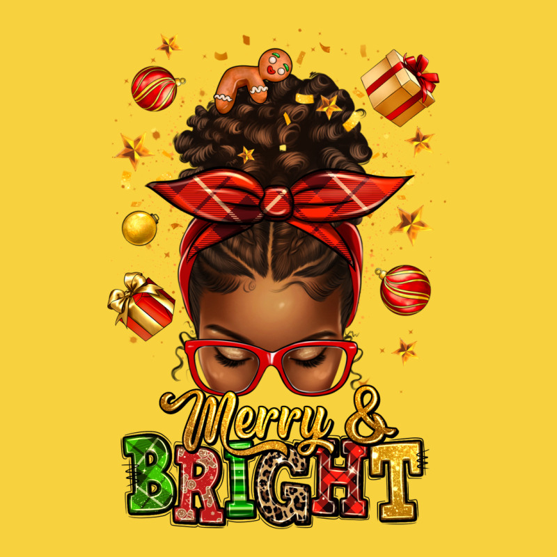 Merry And Bright Christmas Afro Messy Bun Premium Sweatshirt by texasbilliewilder | Teevron