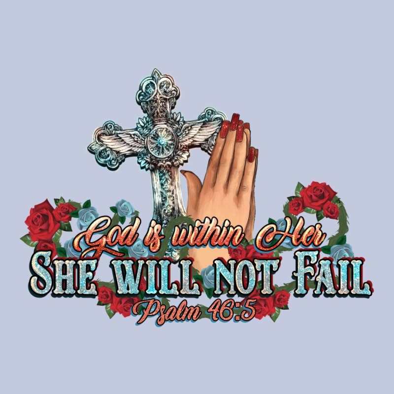 She Will Not Fail Psalm Christian Cross Pray Long Sleeve Tee by NancyCooperArtShop | Teevron