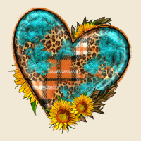 Fall Pattern Heart With Sunflower Ladies Tee | Teevron