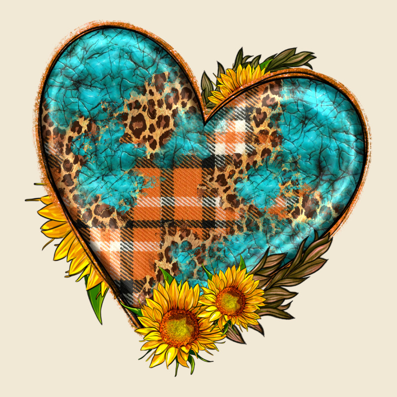 Fall Pattern Heart With Sunflower Ladies Tee by HRA Design Shop | Teevron