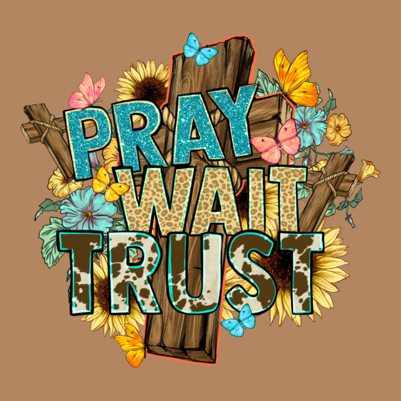 Pray Wait Trust Crosses Christian Long Sleeve Tee by NancyCooperArtShop | Teevron