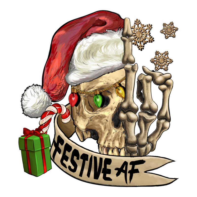 Festive Af Christmas Skull Premium Tee by FaDigitalArtStudio | Teevron