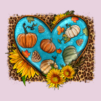 Fall Pattern Heart With Leopard Background Ladies Tee | Teevron