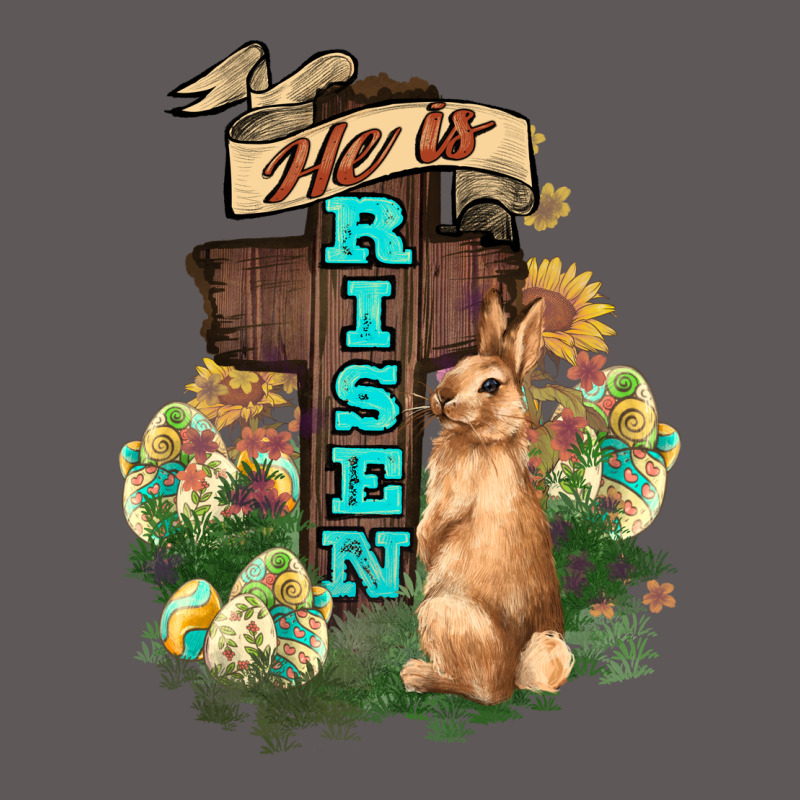 He Is Risen Bunny Cross Easter Day Premium Hoodie by HowdyJamesFarm | Teevron