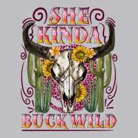 She Kinda Buck Wild With Bull Skull Long Sleeve Tee | Teevron