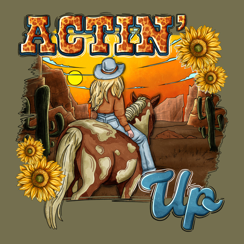 Actinup With Cowgirl Vintage Hoodie by NancyCooperArtShop | Teevron