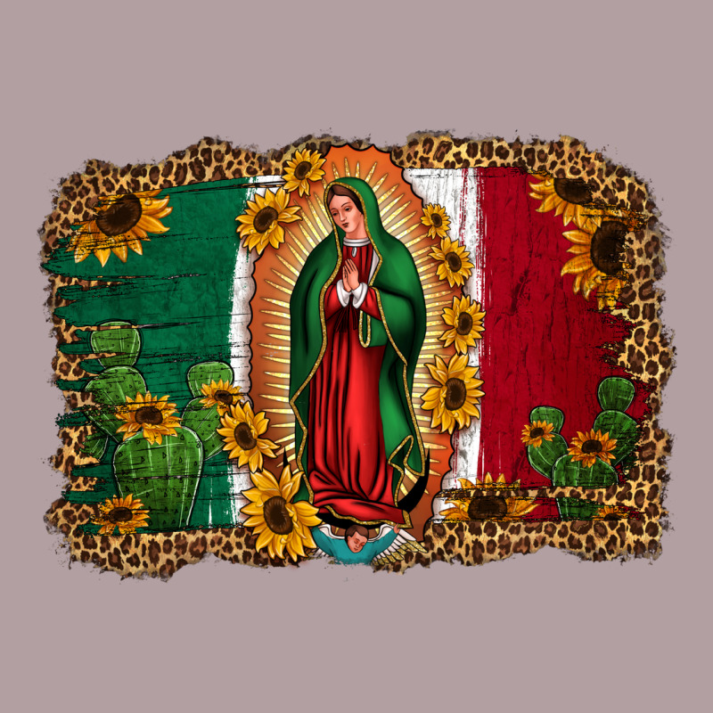 Our Lady Of Guadalupe Mexican Flag Background Vintage Hoodie by Jasminsmagicworld | Teevron