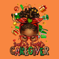 Santas Favorite Caregiver Afro Messy Bun Premium Sweatshirt | Teevron