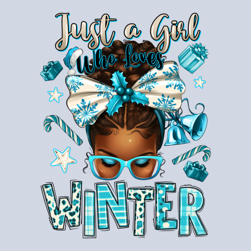 Just A Girl Who Loves Winter Afro Messy Bun Premium Sweatshirt by texasbilliewilder | Teevron