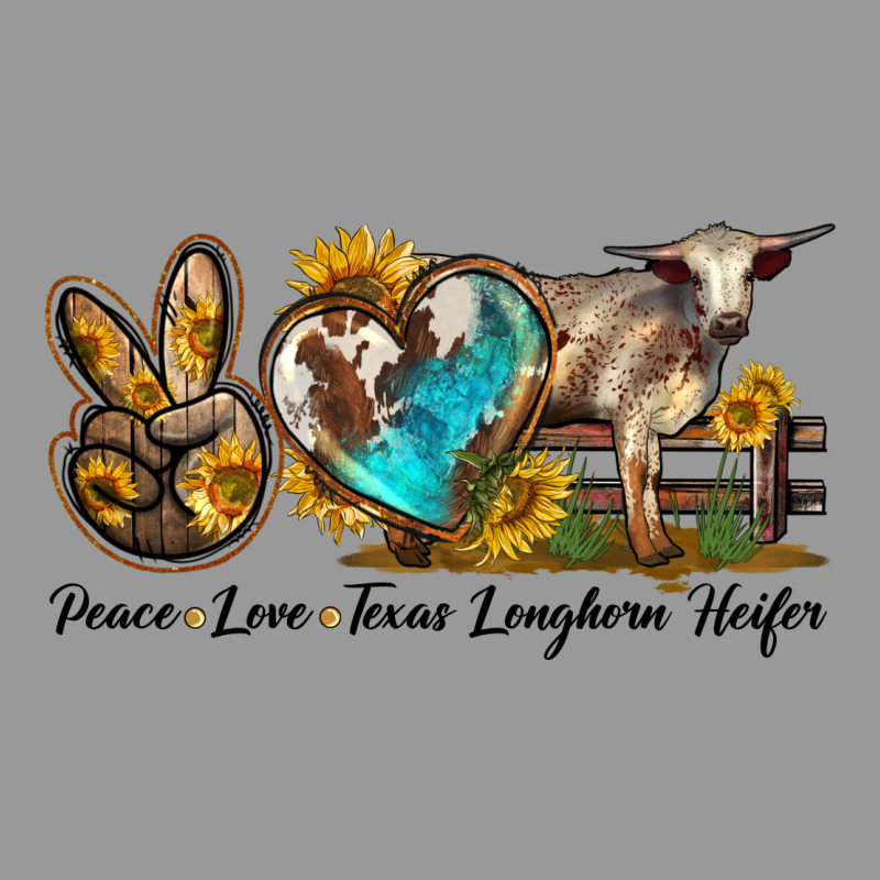 Peace Love Longhorn Heifer Vintage Hoodie by LillyAllenDesigns | Teevron