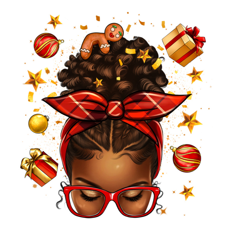 Christmas Afro Messy Bun Premium Sweatshirt by texasbilliewilder | Teevron