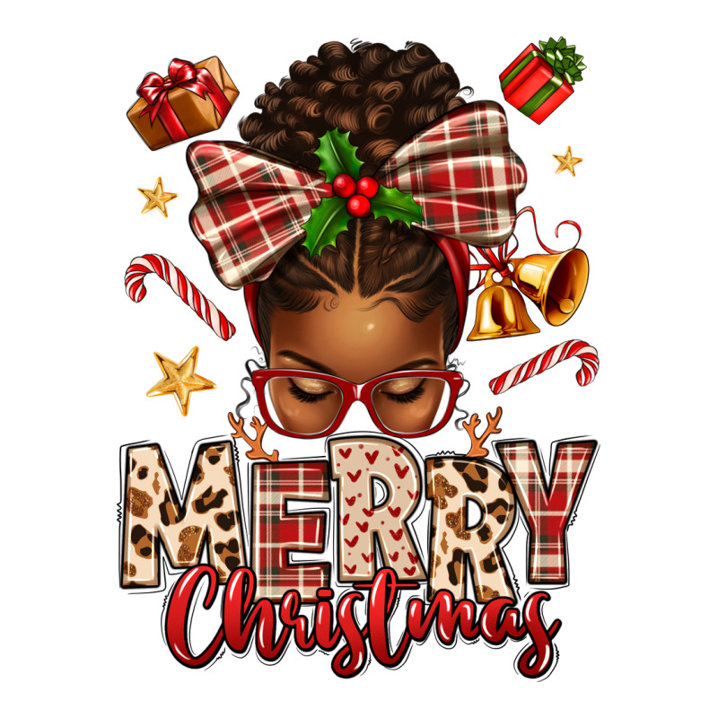 Merry Christmas Afro Messy Bun Premium Sweatshirt by texasbilliewilder | Teevron