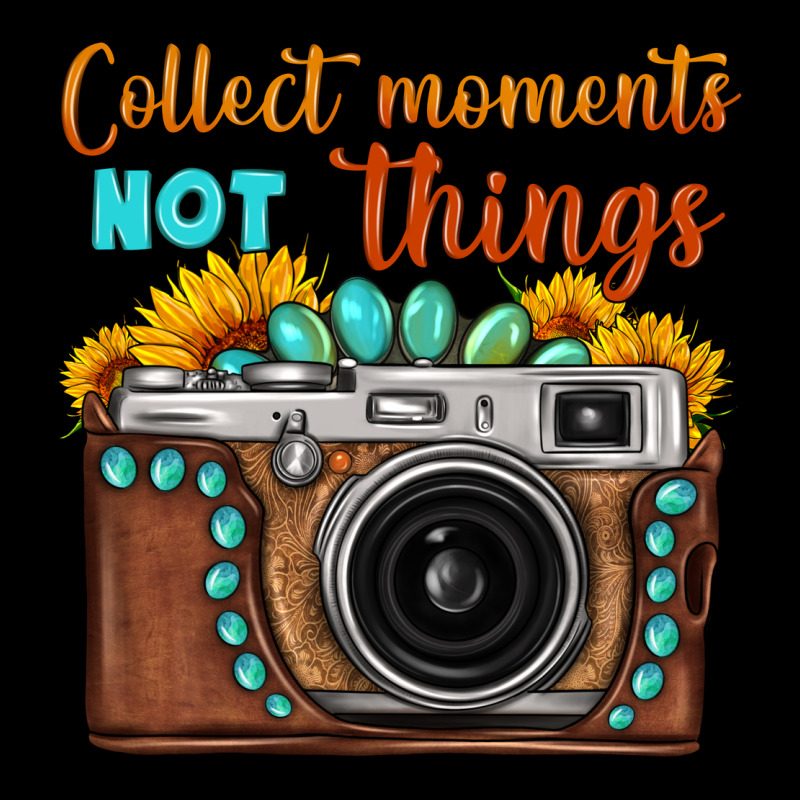 Collect Moments Not Things Sunflower Gemstone Vintage Camera Premium Tee by FaDigitalArtStudio | Teevron