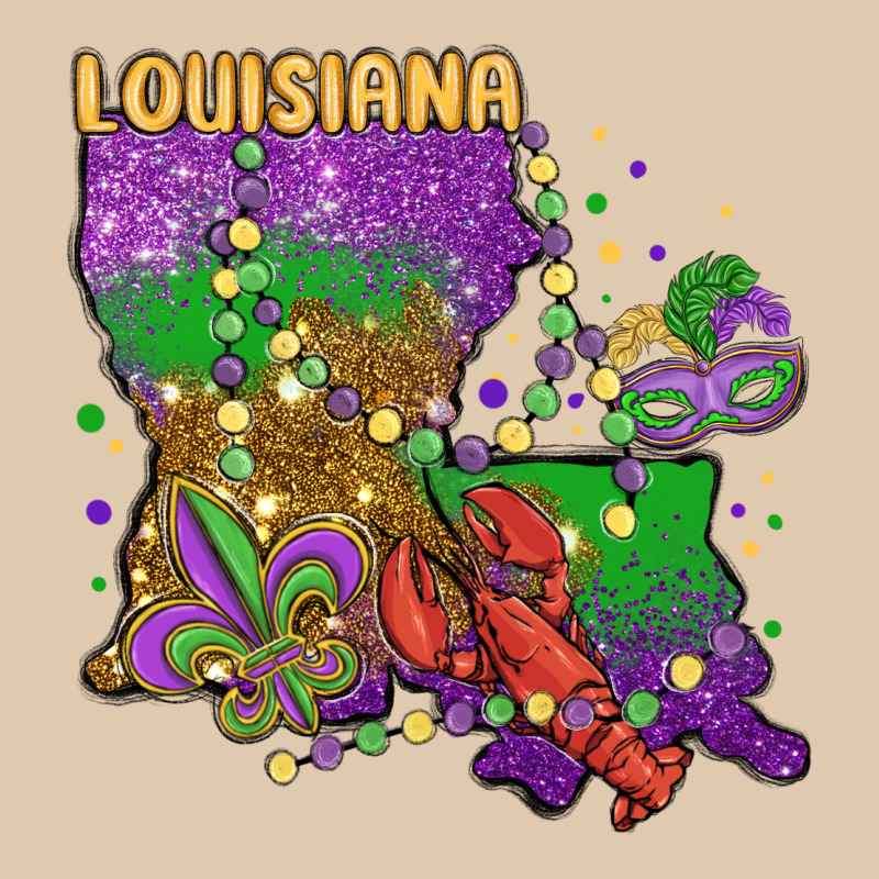 Mardi Gras Louisiana Map Heavyweight Sweatshirt by MaliasSmallBusiness | Teevron