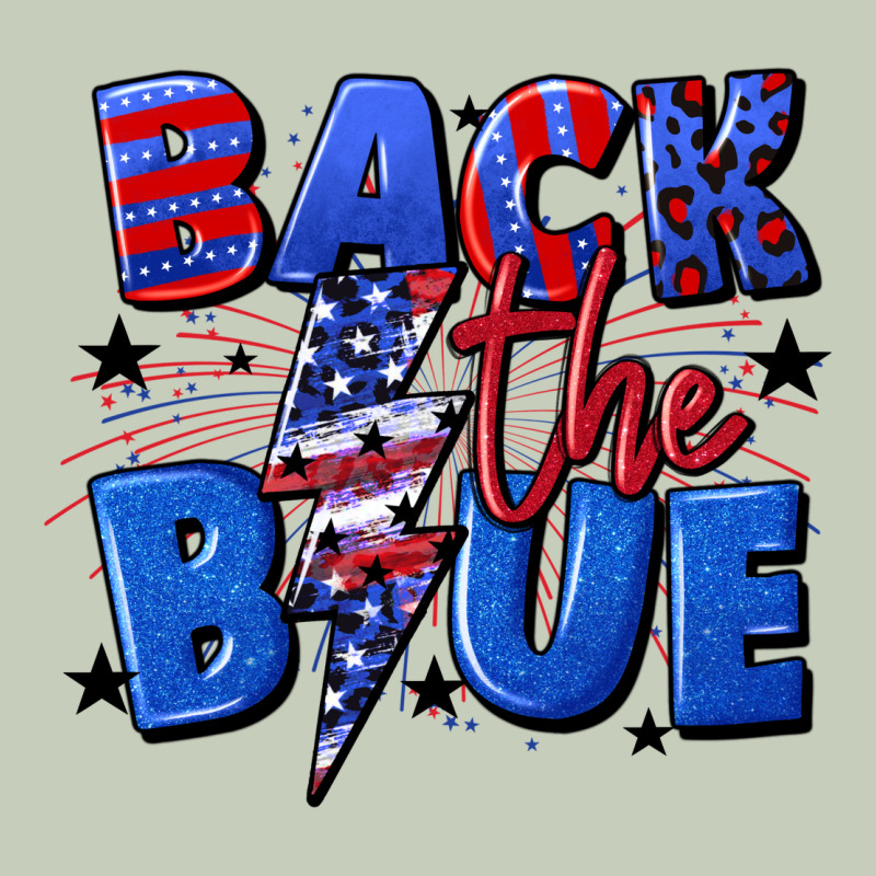 Back The Blue With Lightning Bolt 4th Of July Ladies Tee by CowGirlArtShop | Teevron