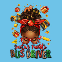 Santas Favorite School Bus Driver Afro Messy Bun Premium Sweatshirt | Teevron