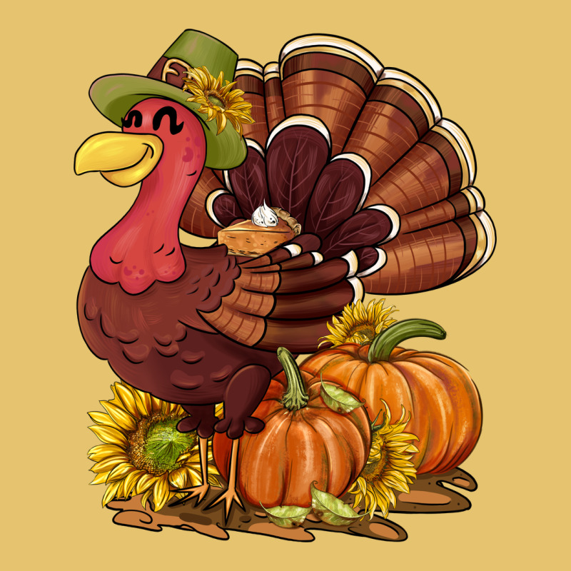 Thanksgiving Turkey With Pumpkin And Sunflower Premium Sweatshirt by NancyCooperArtShop | Teevron